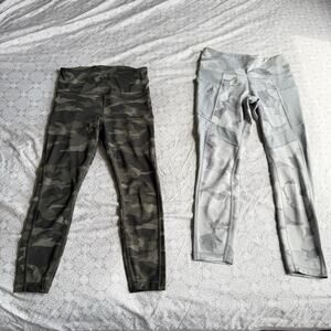Athleta Ultimate 7/8 And All In Camo Tights Lot XSP Green Gray One Is New READDD